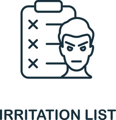 Irritation List icon. Monochrome simple Time Management icon for templates, web design and infographics