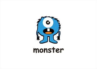 monster logo design cartoon