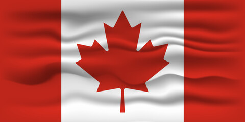 Waving flag of the country Canada. Vector illustration.