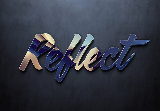 3D Glossy Text Effect on Dark Concrete Mockup