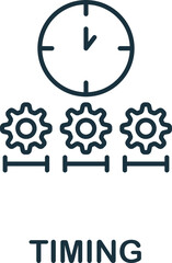 Timing icon. Monochrome simple Time Management icon for templates, web design and infographics