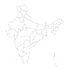 India political map of administrative divisions