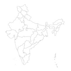Fototapeta premium India political map of administrative divisions
