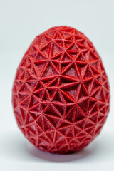 3d printed egg, easter object, voronoi polygonal style decoration