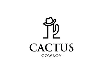 cactus logo cowboy concept