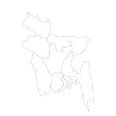 Obraz premium Bangladesh political map of administrative divisions