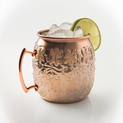 Moscow Mule, white background, Generative AI