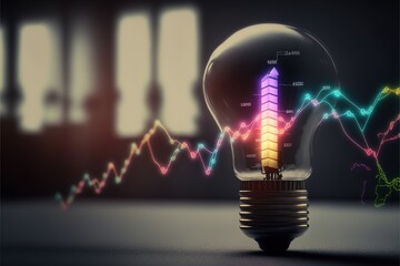 Digital illustration about light bulb.
Generative AI.