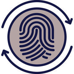 Expert system, fingerprint Vector Icon
