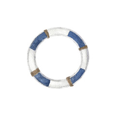 Naklejka premium Watercolor painting of Boat steering wheel from wood.