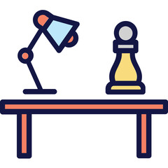 Chess, desk Vector Icon
