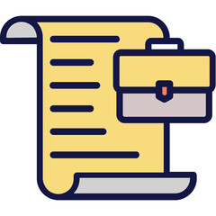 Briefcase, document Vector Icon
