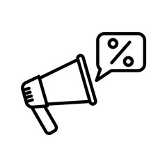 illustration of marketing sales, megaphone with discount icon vector
