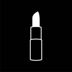 Lipstick cosmeticicon isolated on black background.