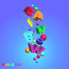 3d coloured letters, rainbow 3d