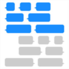 Fototapeta premium Message bubbles chat on smartphone icons Mobile chatting Sms app template bubbles 