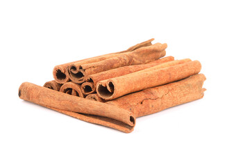 Cinnamon sticks isolated on white
