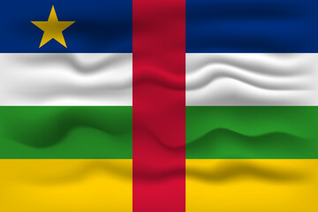 Waving flag of the country Central African Republic. Vector illustration.