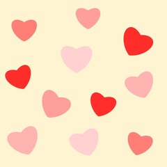 Pure Heart Pattern Cream Background