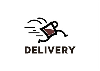 delivery order fast food drink logo design symbol 