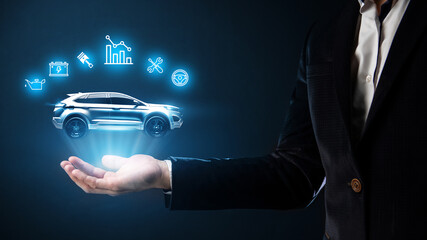 Car maintenance and diagnostics in a service center concept