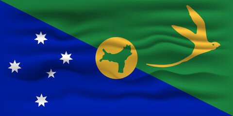 Waving flag of the country Christmas Island. Vector illustration.