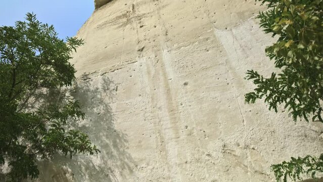 Chalk wall above Bechir's Gorge near Soroca, Moldova
