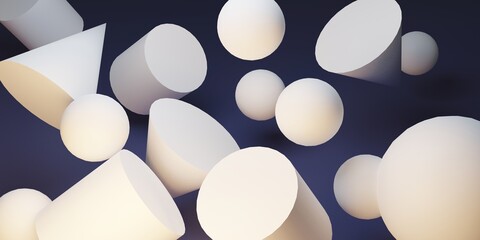 Abstract 3D render. Modern background design with geometric shapes.
