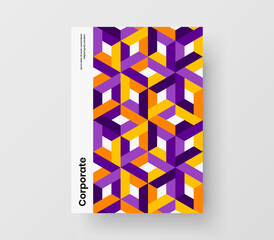 Premium handbill vector design layout. Abstract geometric tiles banner concept.