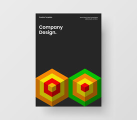 Naklejka na ściany i meble Isolated mosaic hexagons booklet concept. Unique corporate identity A4 vector design layout.
