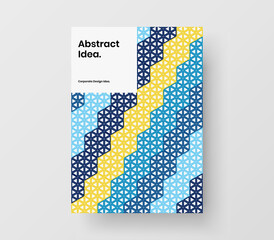 Trendy geometric hexagons poster template. Abstract company identity vector design concept.