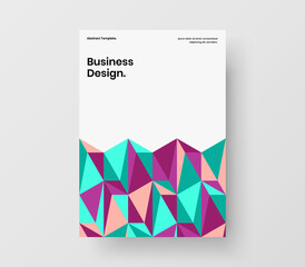 Fototapeta premium Fresh geometric hexagons cover concept. Vivid presentation A4 design vector layout.