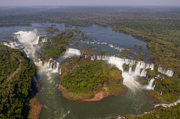 Image Number 23112DS. Aerial view of the incredibly beautiful Iguazu Falls on the border between Brazil and Argentina.