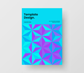 Fototapeta premium Multicolored handbill design vector illustration. Colorful geometric shapes flyer concept.