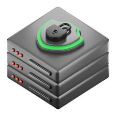Fototapeta premium Premium Database Security lock icon 3d rendering on isolated background