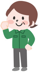 スーパーで働くシニア女性店員