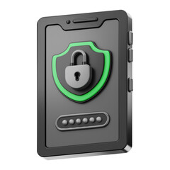 Premium Phone Security lock screen icon 3d rendering on isolated background PNG