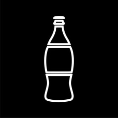 Bottle of water icon isolated on black background.