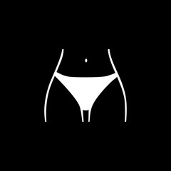 Women panties icon isolated on black background