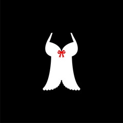 Sexy lingerie  icon isolated on black background.