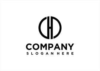 geometric letter emblem logo design circle concept