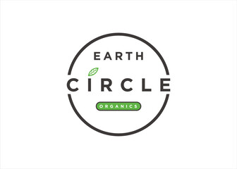 circle organic logo leaf earth concept geometric shape