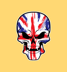 England Flag painted on a skull