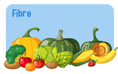 Fruit and vegetable pile background