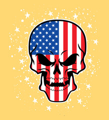 America Flag painted on a skull
