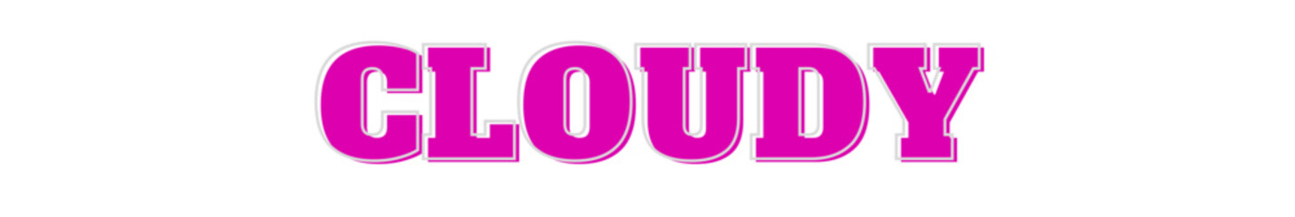 cloudy typography banner on transparent background