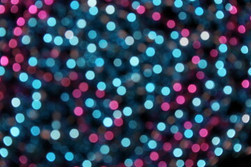 Abstract Pink and Blue Blurred Bokeh Background