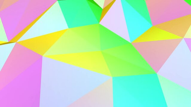 Colorful abstract polygonal wave intro able to loop seamless 4k