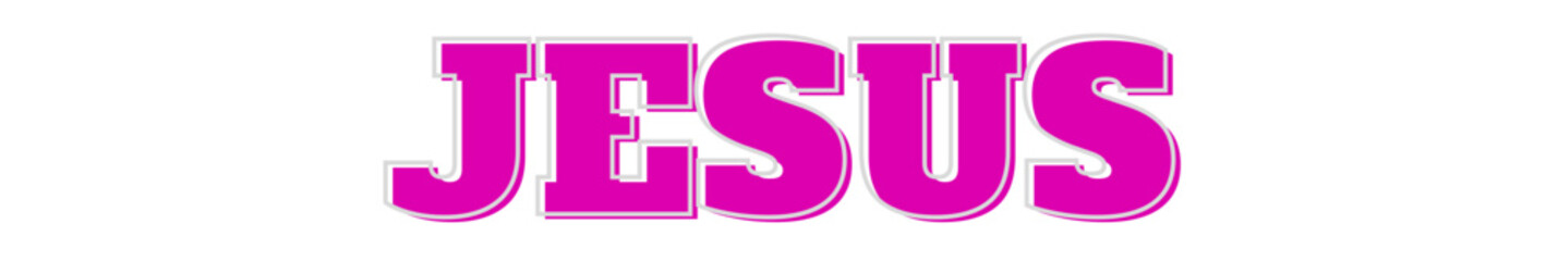 jesus Pink typography banner on transparent background