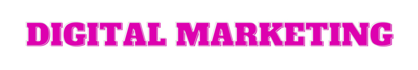 digital marketing Pink typography banner on transparent background